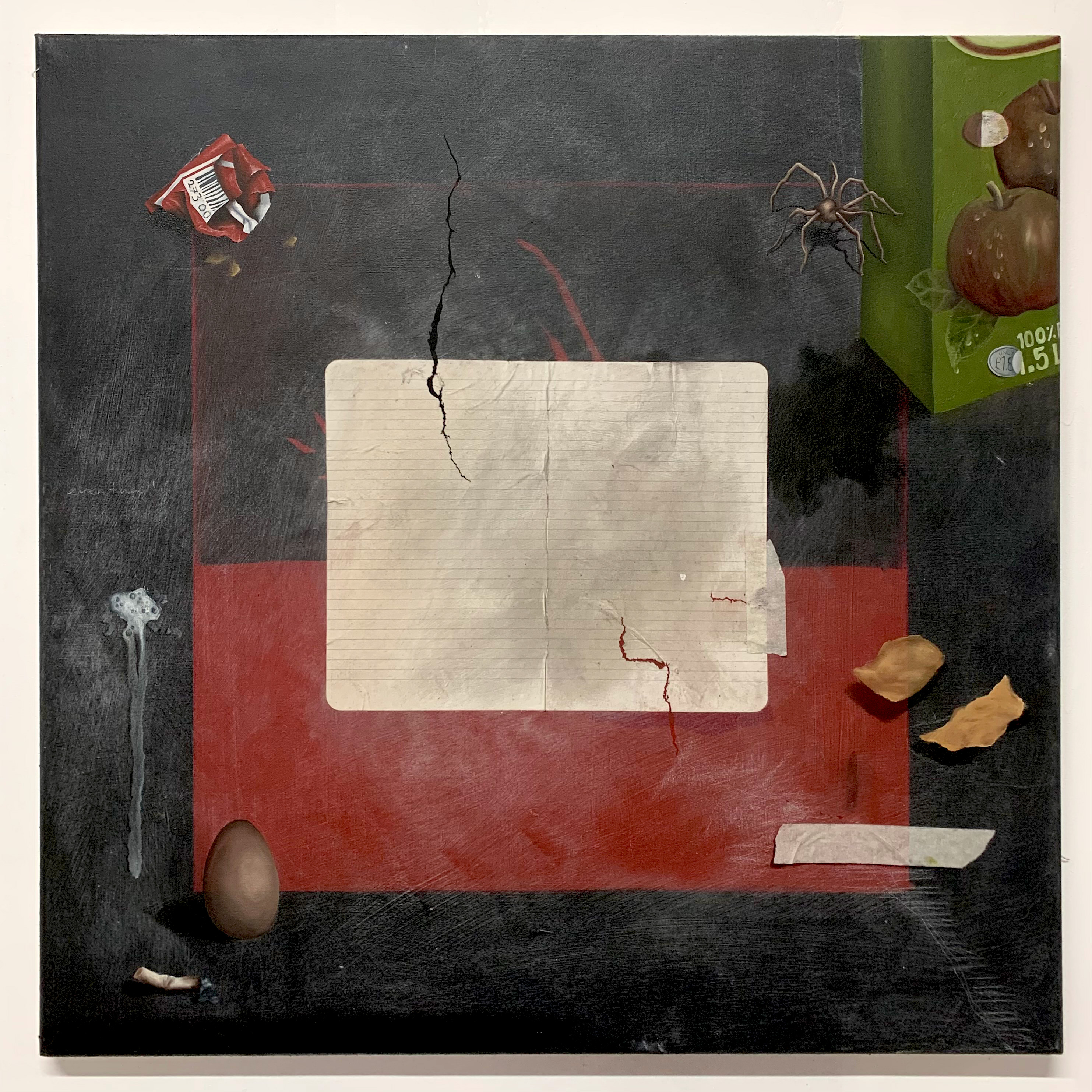 Big Light On, 2023, oil and paper on canvas, Instant Dream Home exhibition, by Bryony Hillman